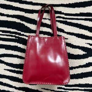 Kenzo Red Leather Tote Bag